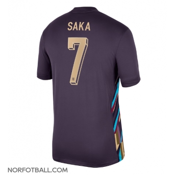 Billige Fotballdrakt England Bukayo Saka #7 Replika Bortedrakt EM 2024 Kortermet